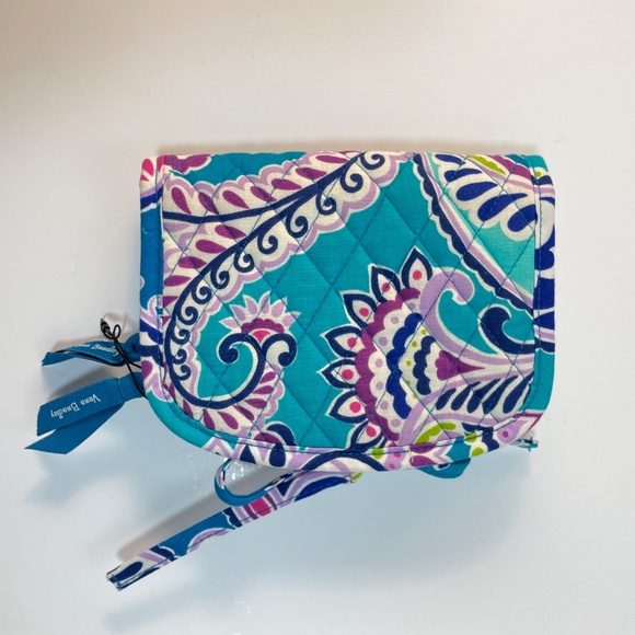 New! Vera Bradley Waikiki Paisley Makeup/Jewelry Travel Bag Tie-Closure - Picture 2 of 8